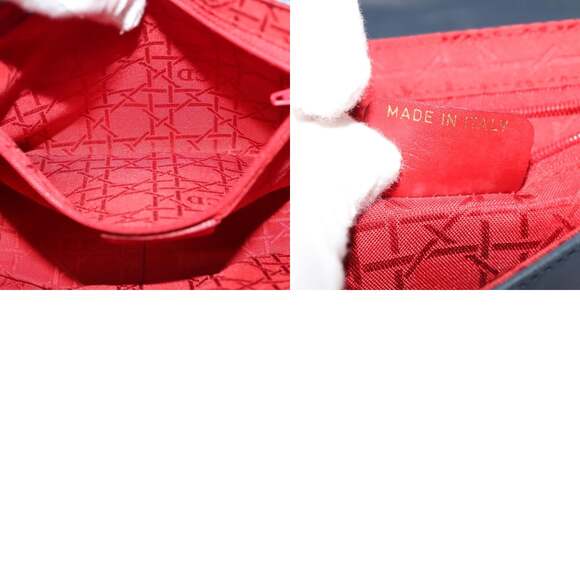 DIOR Shoulder Bag Leather Navy Gold - Picture 12 of 12